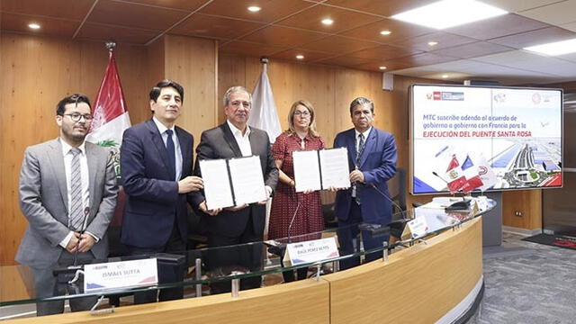 Adenda permitirá construir el puente Santa Rosa en el marco del acuerdo Gobierno a Gobierno con Francia. Foto: MTC Adenda permitirá construir el puente Santa Rosa en el marco del acuerdo Gobierno a Gobierno con Francia. Foto: MTC