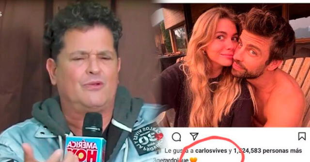 Carlos Vives se pronuncia sobre like a foto de Piqué y Clara Chía. Foto: composición LR/captura de América TV/Instagram - Video: América TV Carlos Vives se pronuncia sobre like a foto de Piqué y Clara Chía. Foto: composición LR/captura de América TV/Instagram - Video: América TV