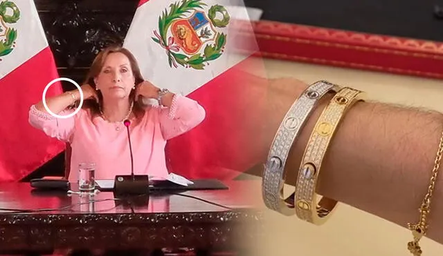 Dina Boluarte aseguró que no usa costosas joyas, pero pruebas la desmienten. Foto: composición La República Dina Boluarte aseguró que no usa costosas joyas, pero pruebas la desmienten. Foto: composición La República