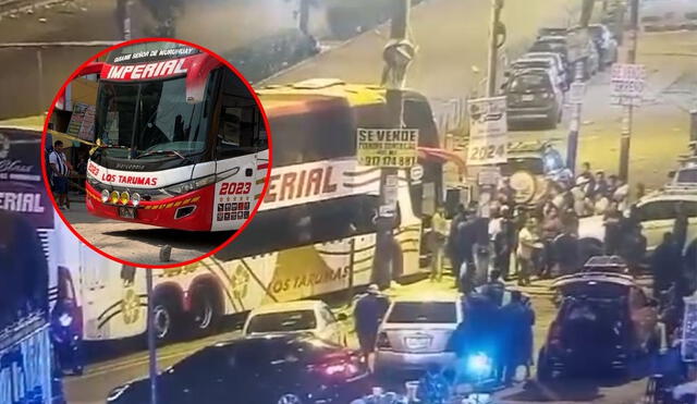 Delincuentes atacan a balazos contra bus interprovincial de la empresa ‘Imperial’ con pasajeros a bordo en Huaycán. Foto: composición Fiorella Alvarado/LR Delincuentes atacan a balazos contra bus interprovincial de la empresa ‘Imperial’ con pasajeros a bordo en Huaycán. Foto: composición Fiorella Alvarado/LR