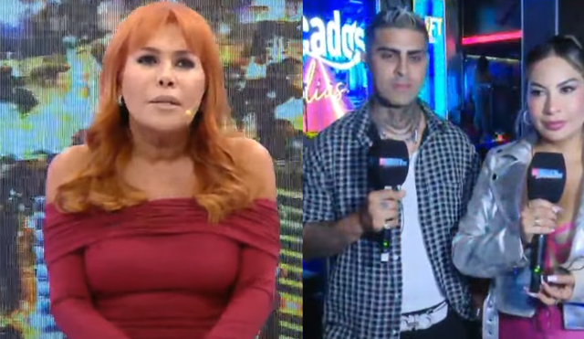 Magaly Medina destroza a Pamela López y su pareja en vivo: "¿Ese es tu adorno o tu chambelán?". Foto: Composición LR/captura/ATV Magaly Medina destroza a Pamela López y su pareja en vivo: "¿Ese es tu adorno o tu chambelán?". Foto: Composición LR/captura/ATV