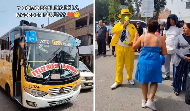 Un hombre disfrazado de La Máscara puso a bailar a las pasajeras por el Día de la Madre. Foto: composición LR/ TikTok / @oliveramayra Un hombre disfrazado de La Máscara puso a bailar a las pasajeras por el Día de la Madre. Foto: composición LR/ TikTok / @oliveramayra