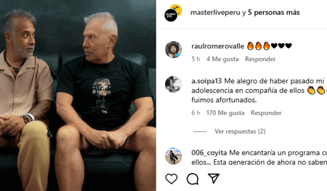 Raúl Romero y Roger del Águila. Foto: captura Instagram Raúl Romero y Roger del Águila. Foto: captura Instagram